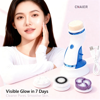 4 In 1 Electric Facial Cleansing Brush & Massager