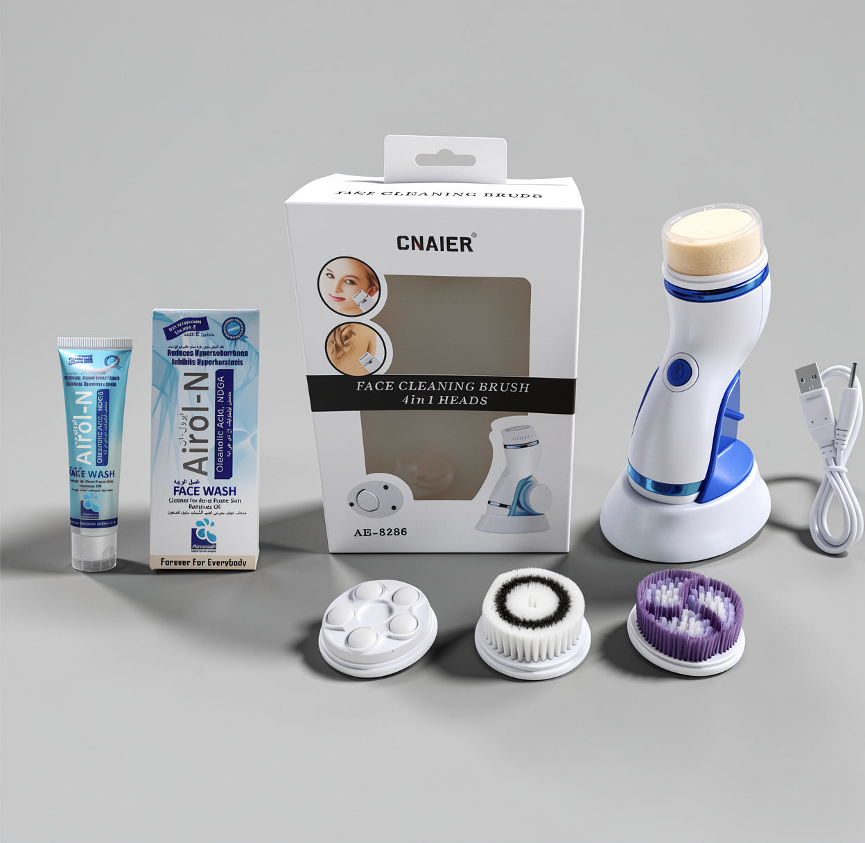4 In 1 Electric Facial Cleansing Brush & Massager