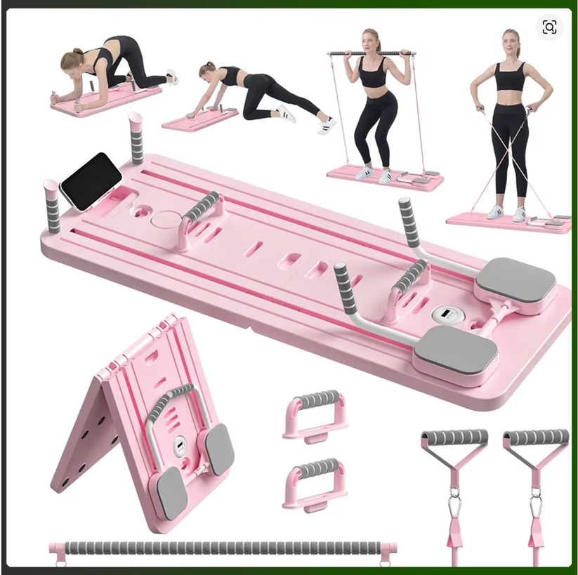 Multi-Purpose Foldable Pilates Reformer Board for Home, 5 in 1 Pilates Sliding Board