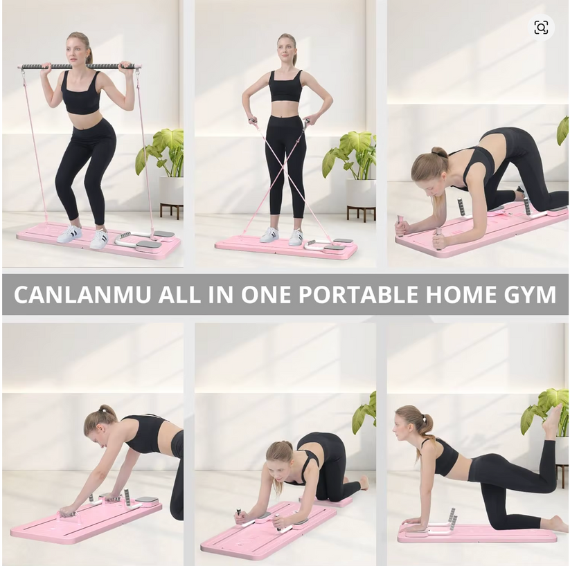 Multi-Purpose Foldable Pilates Reformer Board for Home, 5 in 1 Pilates Sliding Board