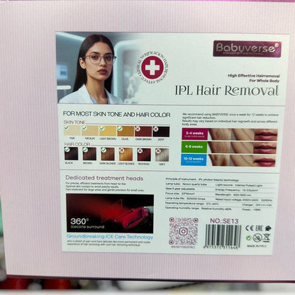 Babyverse IPL Laser Hair Remover SE13 (300,000 Flashes, Skin Rejuvenation)