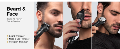 GLAKER Professional All-in-One Hair Clipper & Beard Trimmer Kit (Lot Imported)