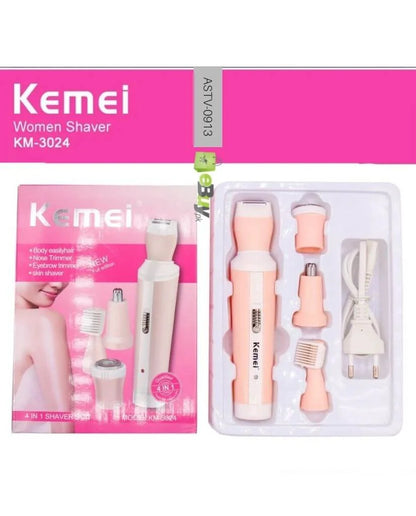 Kemei 4 in 1 Shaver Women’s Trimmer for Face, Nose, Eyebrow, Body