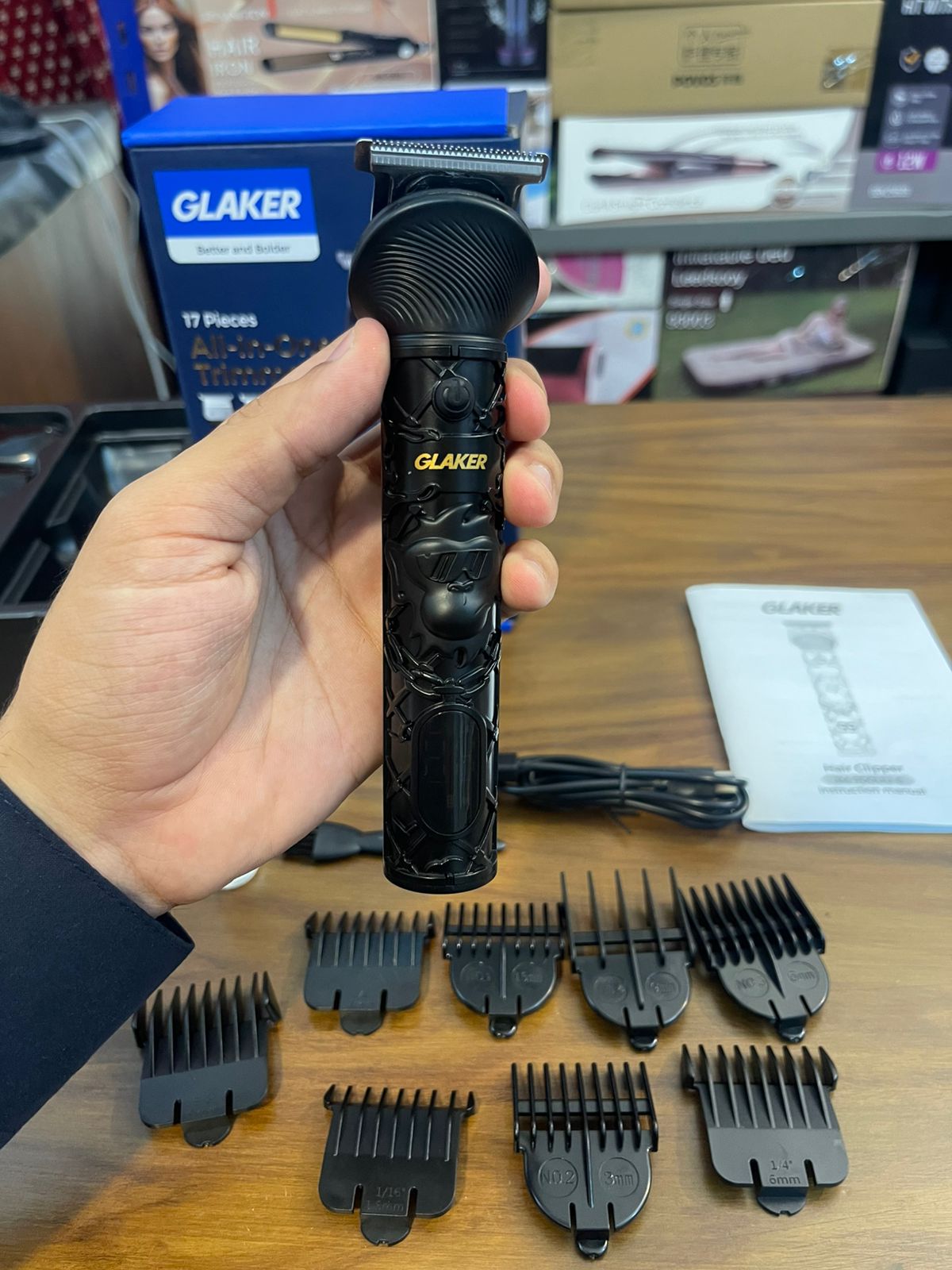 GLAKER Professional All-in-One Hair Clipper & Beard Trimmer Kit (Lot Imported)