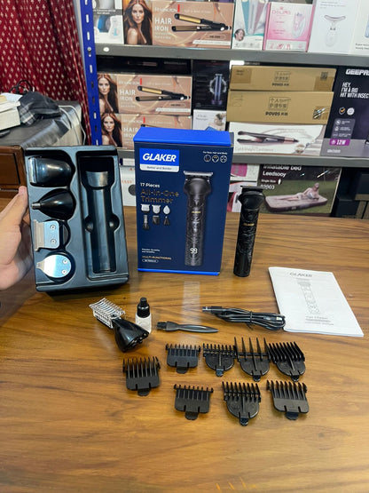 GLAKER Professional All-in-One Hair Clipper & Beard Trimmer Kit (Lot Imported)